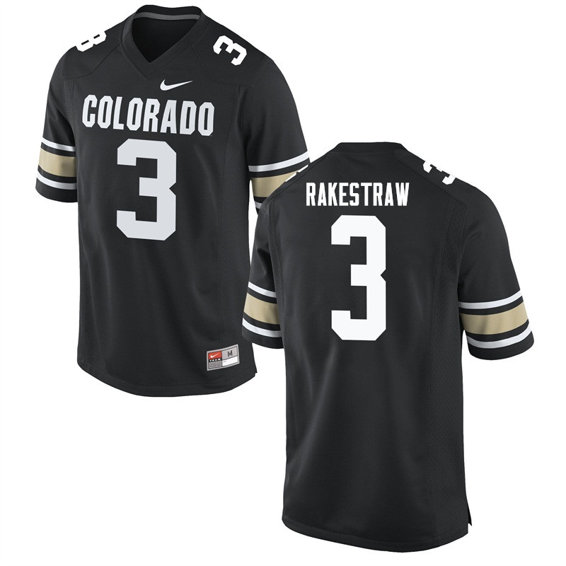 Men #3 Sequoyah Rakestraw Colorado Buffaloes College Football Jerseys Sale-Home Black